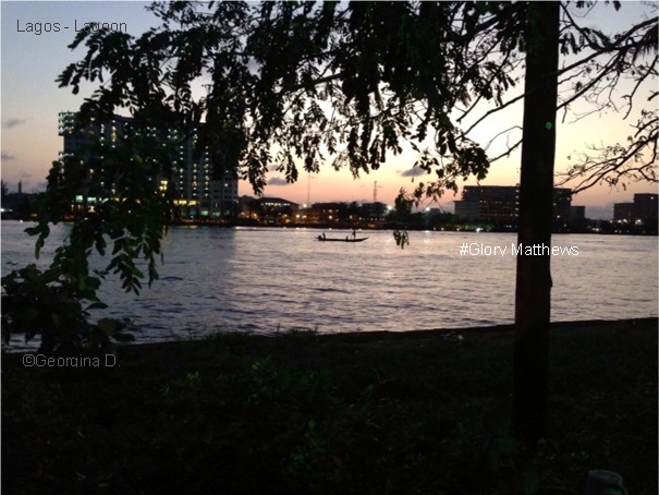 Lagos Lagoon with bending tree